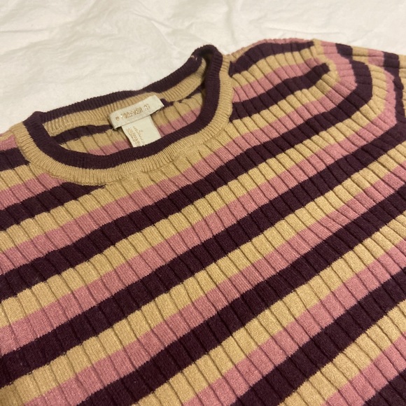 Multicolored Ribbed Striped Crop Top - Picture 3 of 3